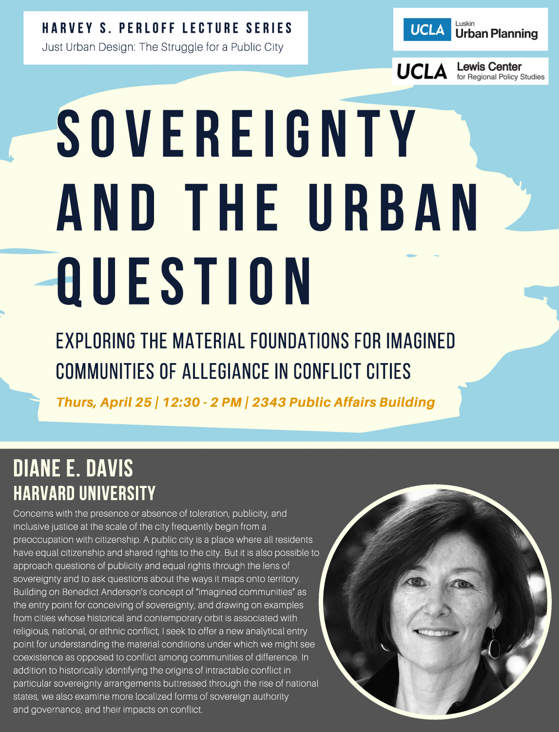 Just Urban Design Lecture Series Diane Davis