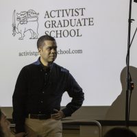 Micah White, founder of the Activist Graduate School, launches the course on housing justice and activism at UCLA Luskin.