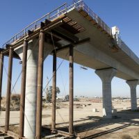 Image of high-speed rail line under construction in Fresno in 2017