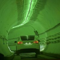 Modified Tesla X drives in Boring Co. underground tunnel in Hawthorne