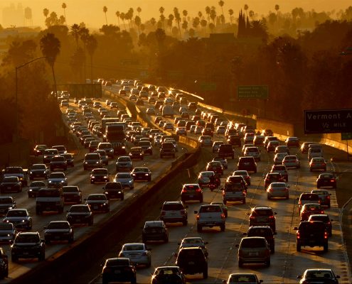 Image of traffic on the 101 freeway in Los Angeles