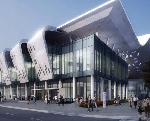 conceptual drawing of Elon Musk's people mover under Las Vegas Convention Center
