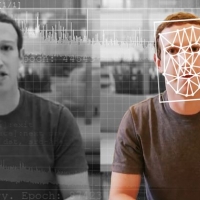 Image of comparison between deepfake and real image of Mark Zuckerberg, Facebook CEO