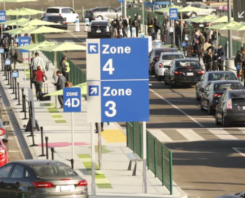 image of the ride-share lot at LAX