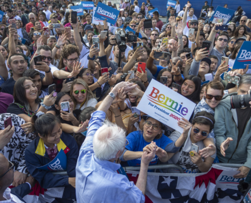photo of Bernie Sanders speaking to