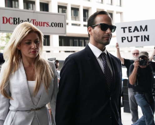 image of George Papadopoulos and wife Simona Mangiante at Papadopoulos 2018 sentencing hearing