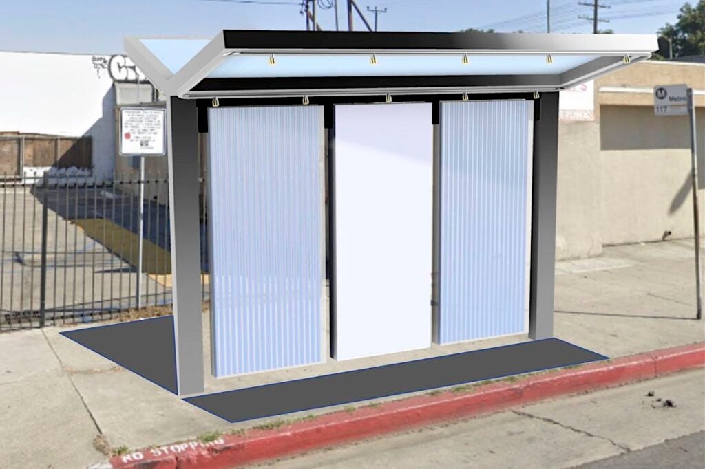 A rendering of a cooling structure prototype that could be deployed by the Heat Resilient L.A