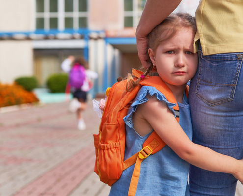 Frightened schoolchild