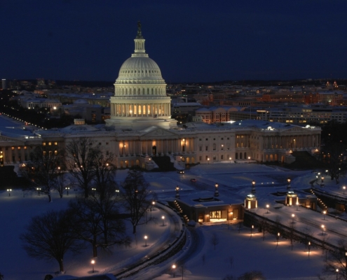 U.S. Capitol at night
