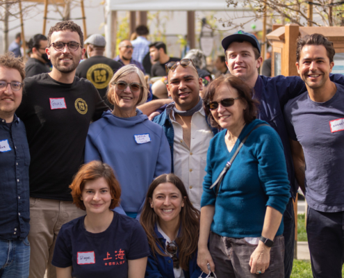 group photo of the people who organized the event and contributed to the park's design