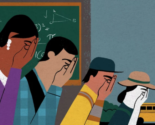 illustration of teachers in distress