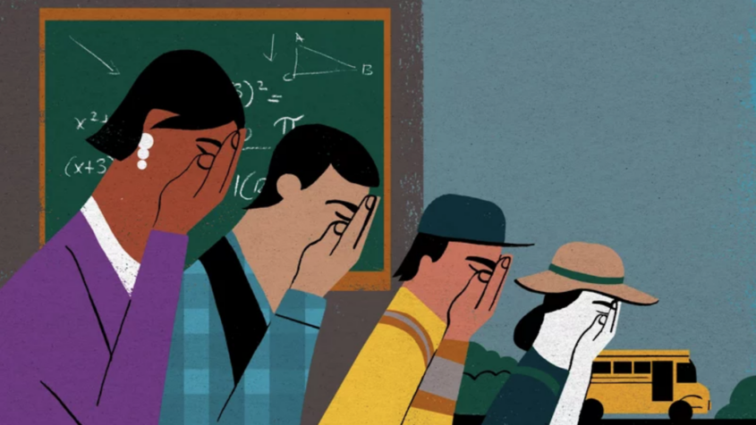 illustration of teachers in distress