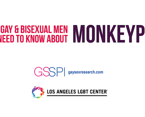 multicolored text reading "What Gay and Bisexual Men Need to Know About Monkeypox"