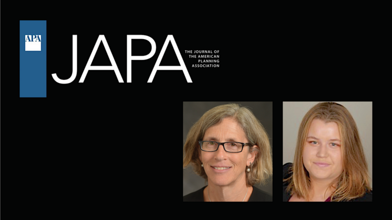 Planning Association journal logo and headshots of two women