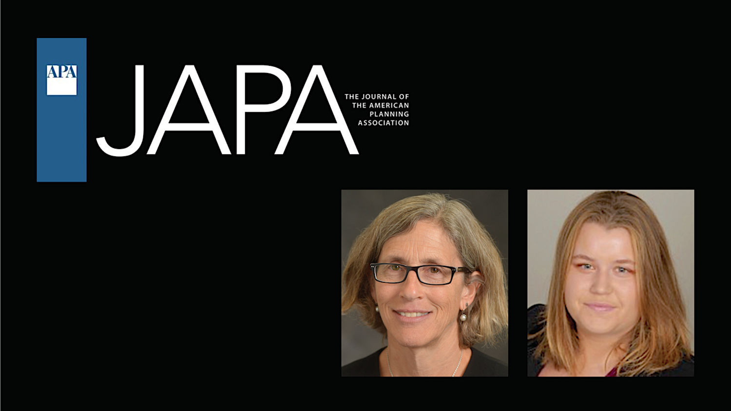 Planning Association journal logo and headshots of two women