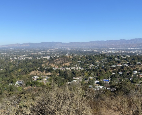 View of Los Angeles from above the Sand Fernando Valley