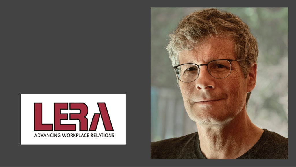 man's portrait and logo of labor relations association
