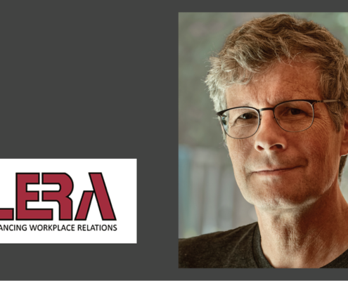 man's portrait and logo of labor relations association