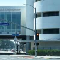 traffic intersection in front of Crenshaw Mall