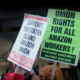 Union organizer signs for Amazon warehouse