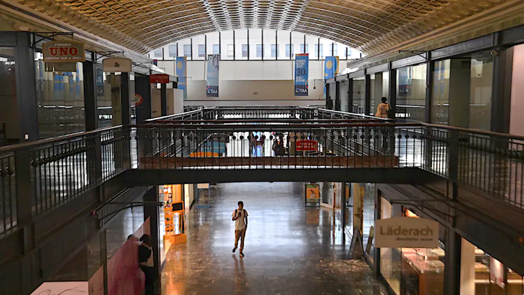 view of near-empty rail station