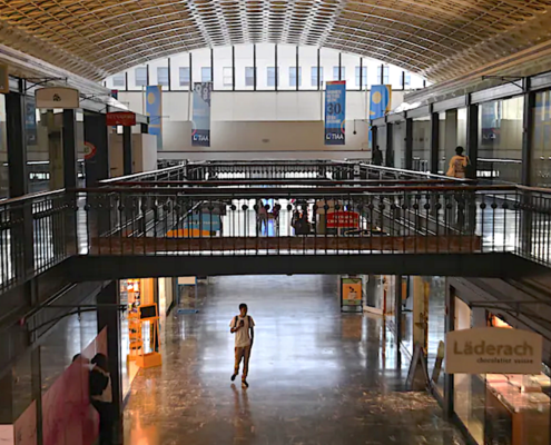 view of near-empty rail station