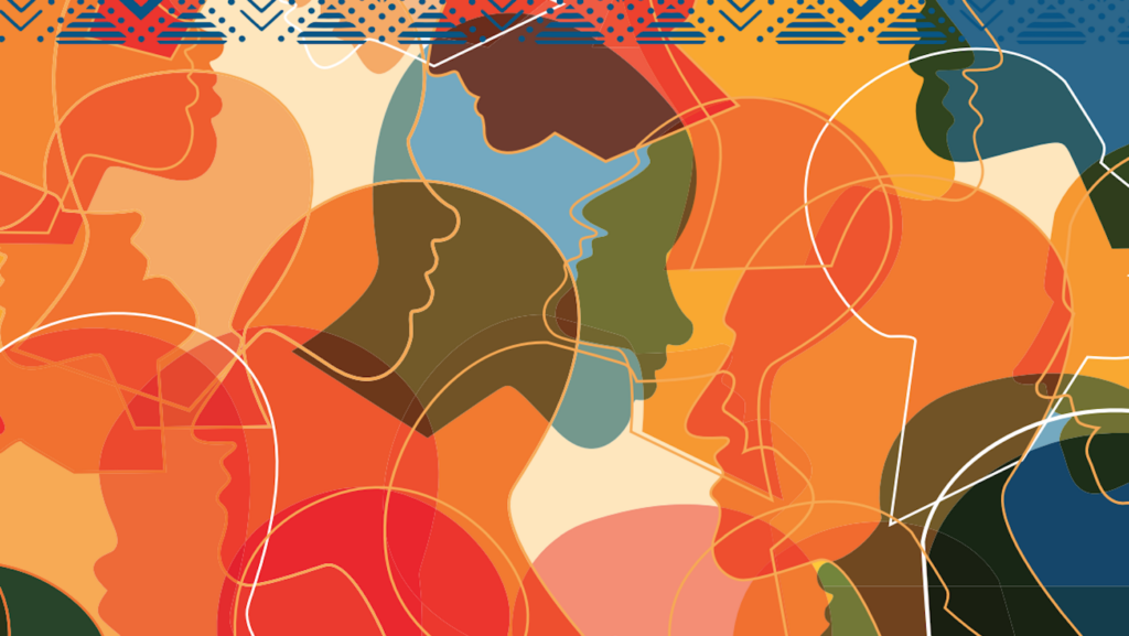 artwork showing faces in many colors