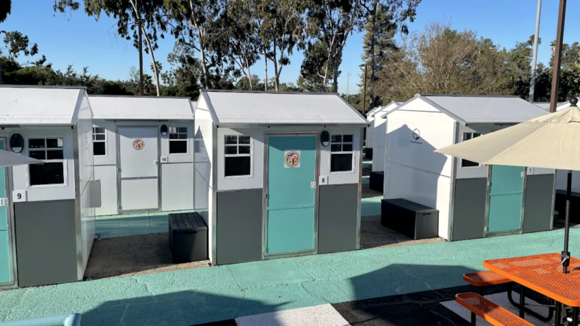 Rows of tiny houses used as shelter