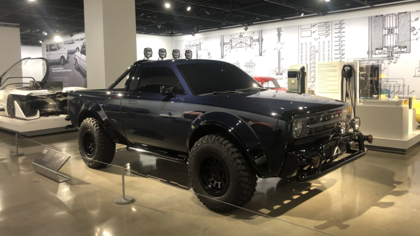 black truck on showroom
