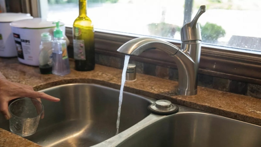 Water coming out of sink spout