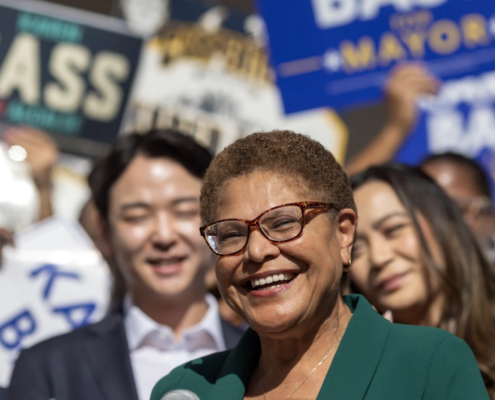 woman in glasses in crowd