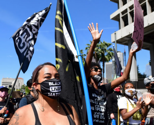 Black Lives Matter supporters at a march