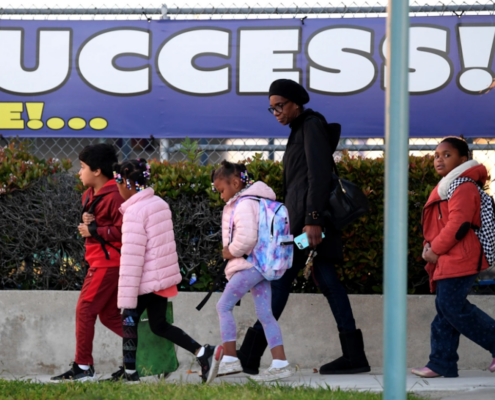 children walking to school