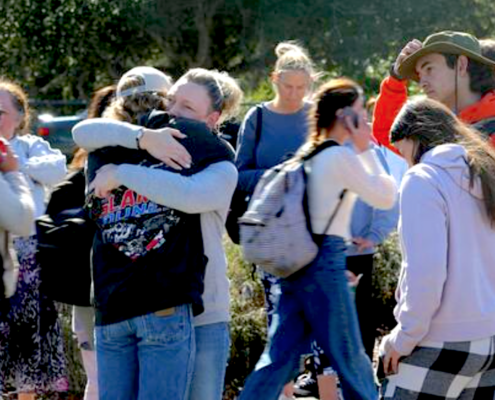 crowd of students and parents