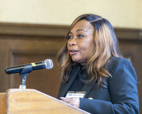 woman at podium