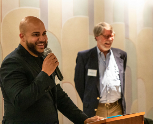 Two men at podium