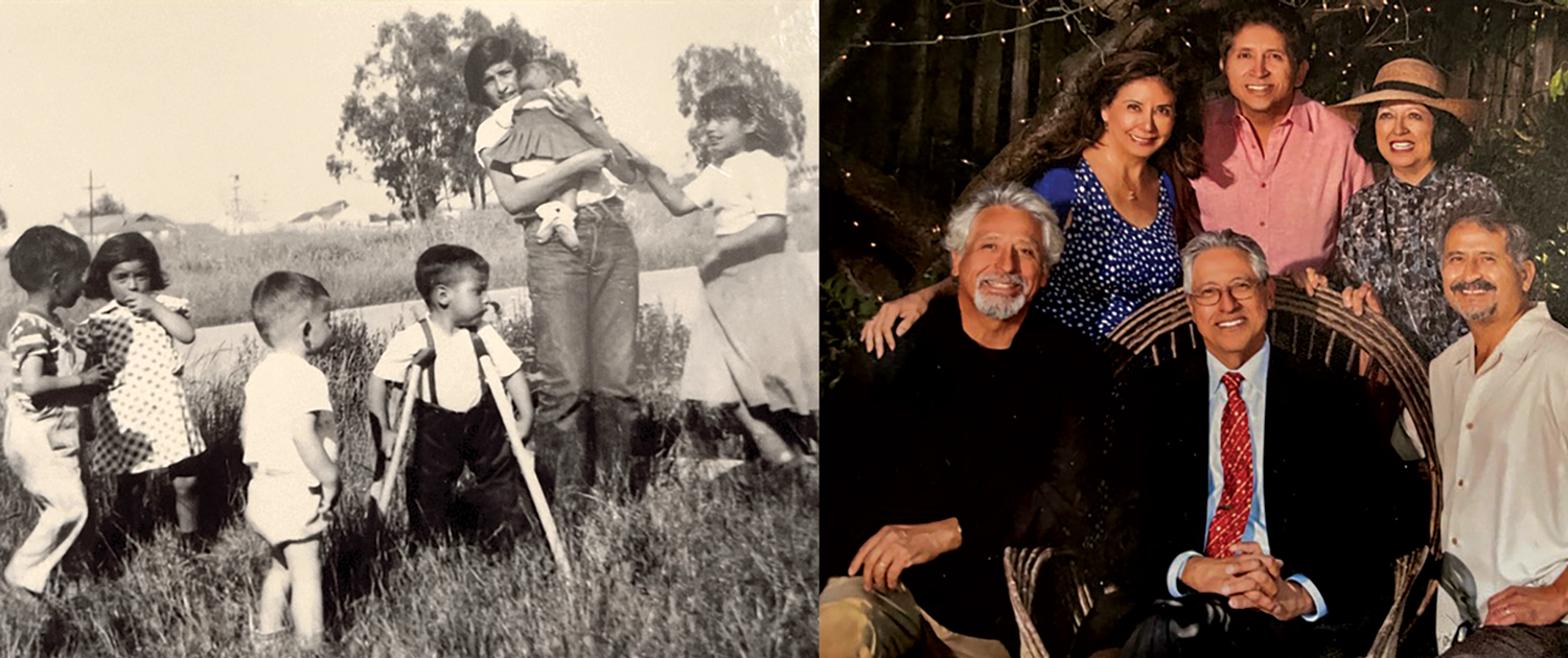family photos show siblings as children and adults