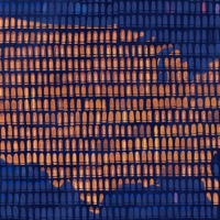 illustration showing bullets in shape of U.S. map