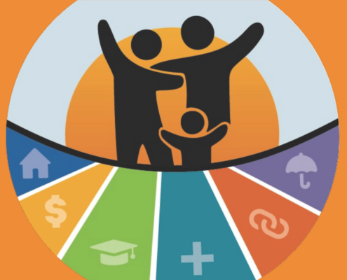 logo showing family in silhouette