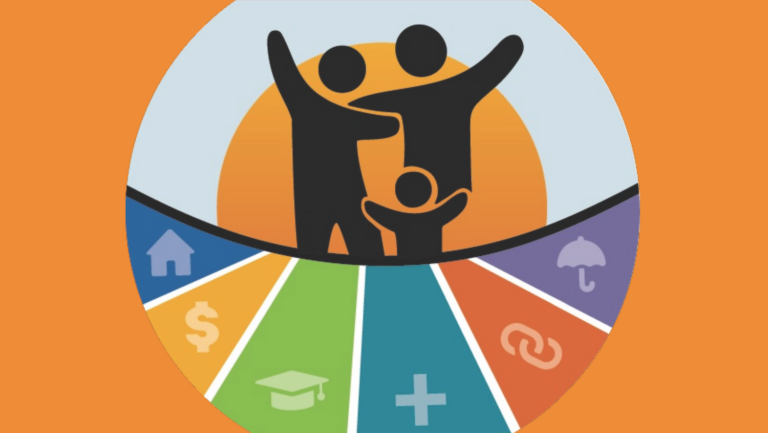 logo showing family in silhouette