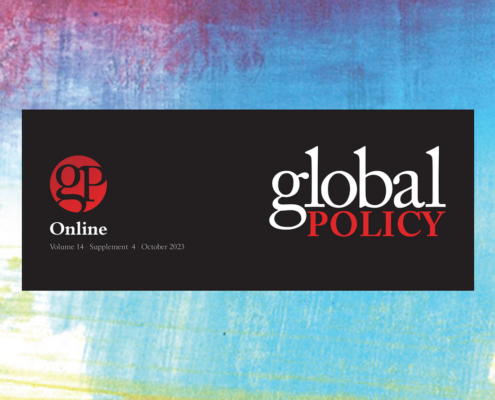 journal title "Global Policy" set against multicoloroed background