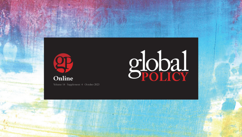journal title "Global Policy" set against multicoloroed background