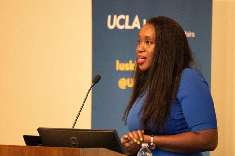 Ijeoma Opara of the Yale School of Public Health delivers a UCLA Luskin Lecture at the California NanoSystems Institute