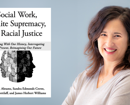 book cover with headshot of woman