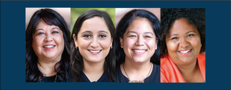 Head shots of four women