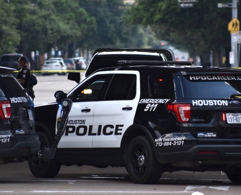 police cars in intersection