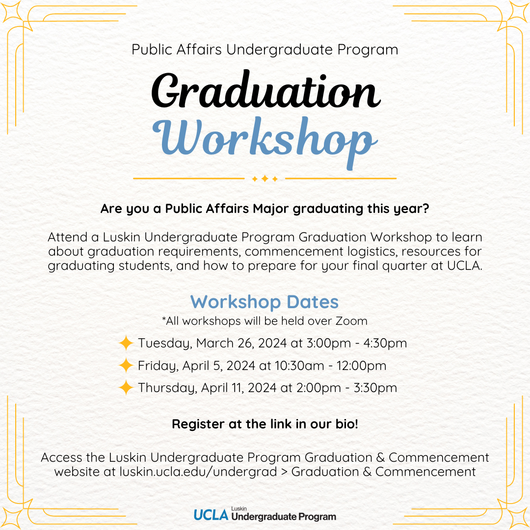 PA Undergraduate Program Grad Workshops