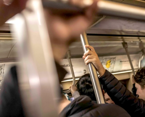 people on crowded subway