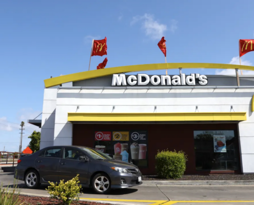 car in drive-thru at McDonald's