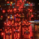 car lights in heavy traffic at night